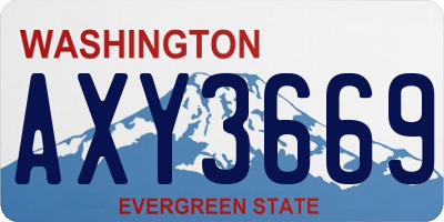 WA license plate AXY3669