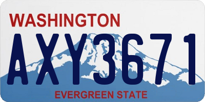 WA license plate AXY3671