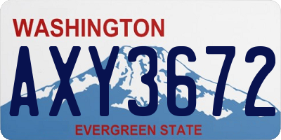 WA license plate AXY3672