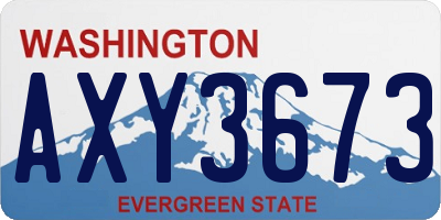 WA license plate AXY3673