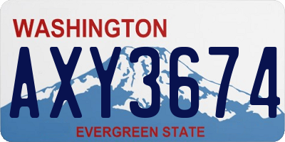 WA license plate AXY3674