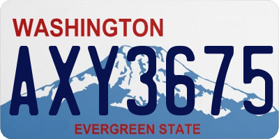 WA license plate AXY3675