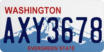 WA license plate AXY3678