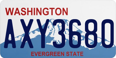 WA license plate AXY3680