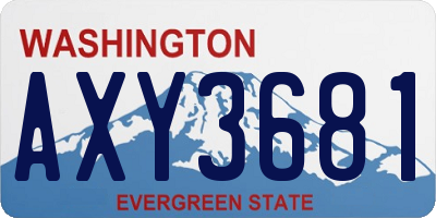 WA license plate AXY3681