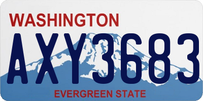 WA license plate AXY3683