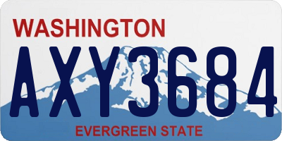 WA license plate AXY3684