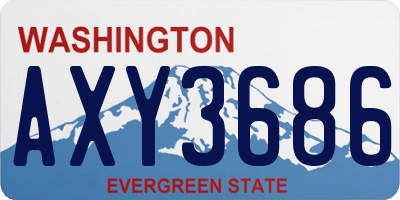 WA license plate AXY3686