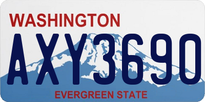 WA license plate AXY3690