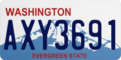 WA license plate AXY3691