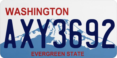 WA license plate AXY3692