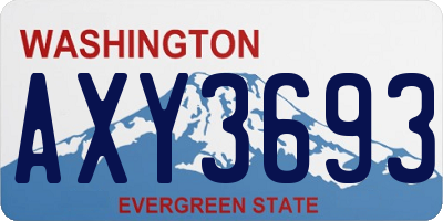 WA license plate AXY3693