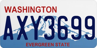 WA license plate AXY3699
