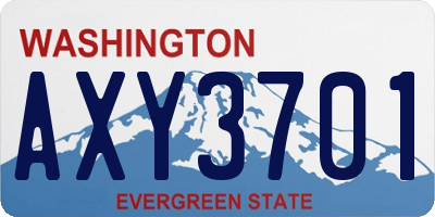 WA license plate AXY3701