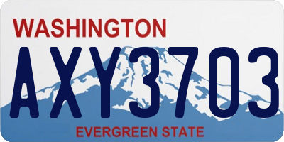 WA license plate AXY3703