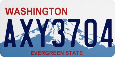 WA license plate AXY3704