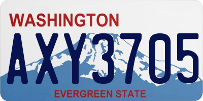 WA license plate AXY3705
