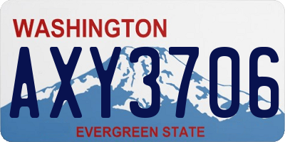 WA license plate AXY3706