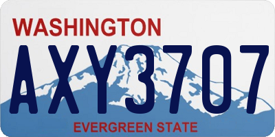 WA license plate AXY3707