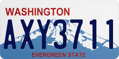 WA license plate AXY3711