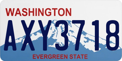 WA license plate AXY3718
