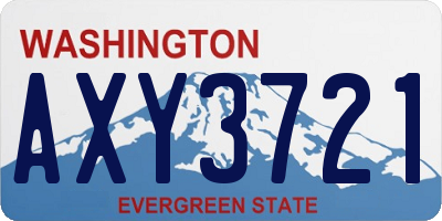 WA license plate AXY3721
