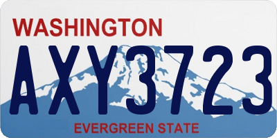 WA license plate AXY3723