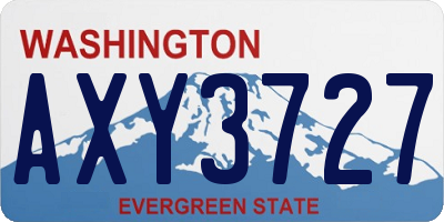 WA license plate AXY3727