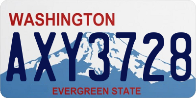 WA license plate AXY3728
