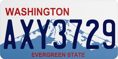 WA license plate AXY3729