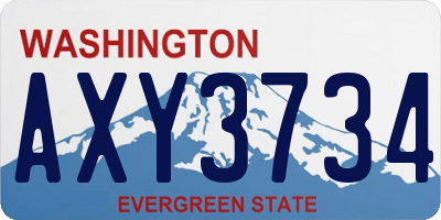 WA license plate AXY3734