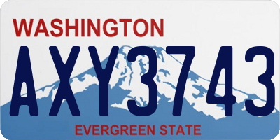 WA license plate AXY3743