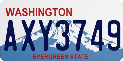 WA license plate AXY3749