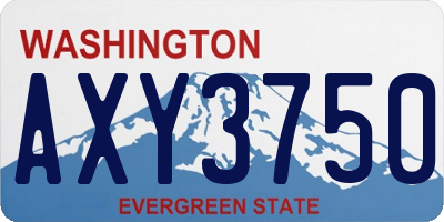 WA license plate AXY3750