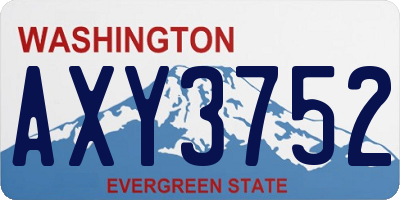 WA license plate AXY3752