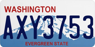 WA license plate AXY3753