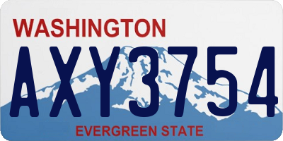 WA license plate AXY3754