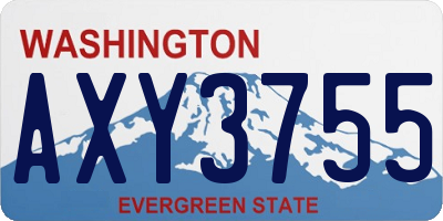 WA license plate AXY3755