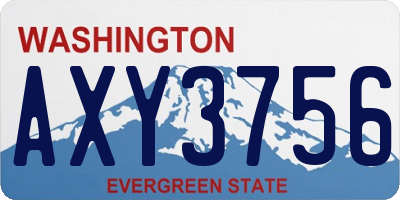 WA license plate AXY3756