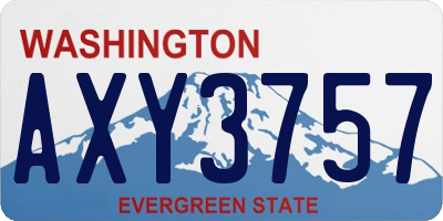WA license plate AXY3757
