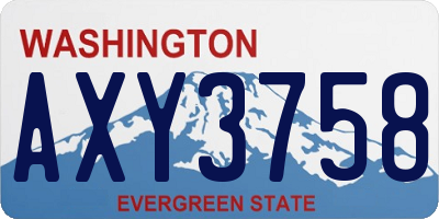 WA license plate AXY3758