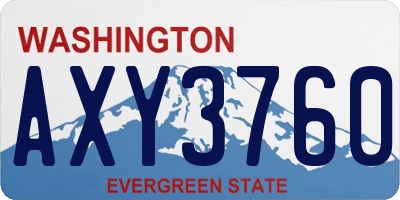 WA license plate AXY3760