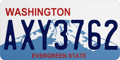 WA license plate AXY3762