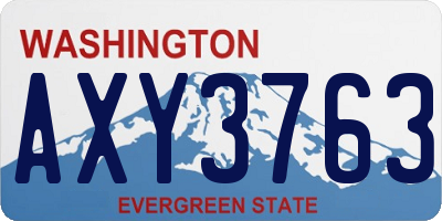 WA license plate AXY3763