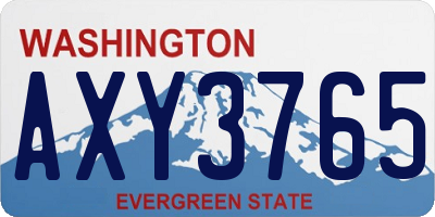 WA license plate AXY3765