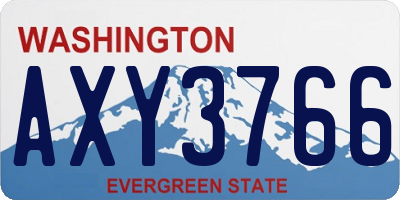 WA license plate AXY3766