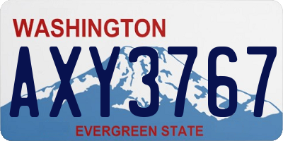 WA license plate AXY3767