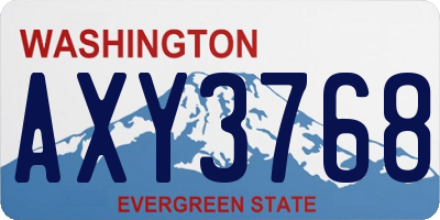 WA license plate AXY3768