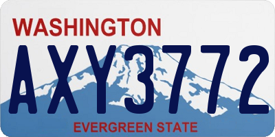 WA license plate AXY3772
