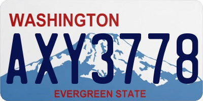WA license plate AXY3778